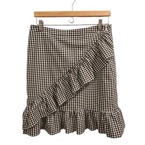 Nanette Lepore Gingham Frill Ruffle Skirt Size 8